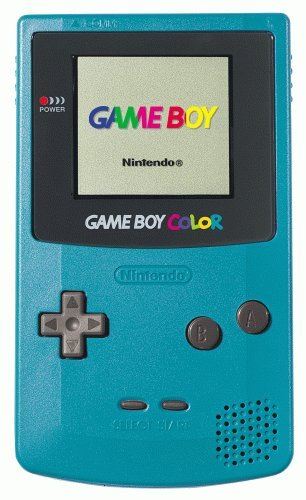 Nintendo GameBoy Color (modrozelená) - chýba kryt batérií