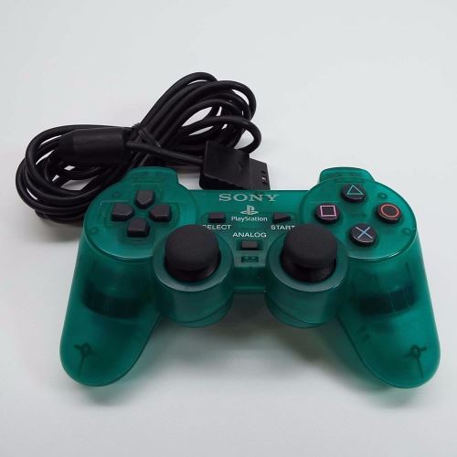[PS2] Drôtový Ovládač Sony Dualshock - smaragdový (Emerald)