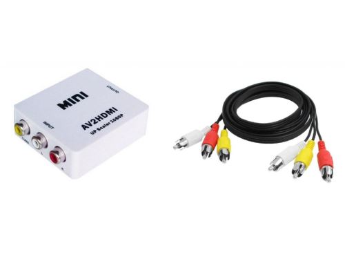 AV to HDMI prevodník / konvertor signálu HDMI - biely + AV kábel (nový)