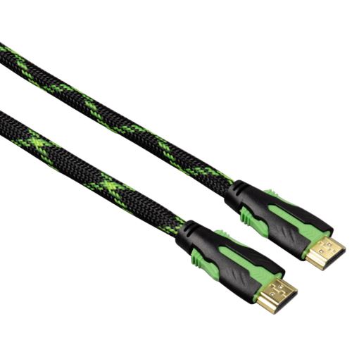HDMI kábel Hama 2m pozlátený, odolný + ethernet (čiernozelený)