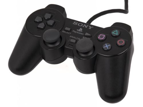 [PS2] Drôtový Ovládač Sony Dualshock - čierny (Kat. A)