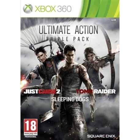 Xbox 360 Ultimate Action Triple Pack: Tomb Raider - Sleeping Dogs - Just Cause 2 (nová)