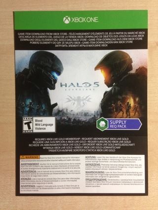 Voucher Xbox One Doplňek k hre Halo 5 - Supply Req Pack