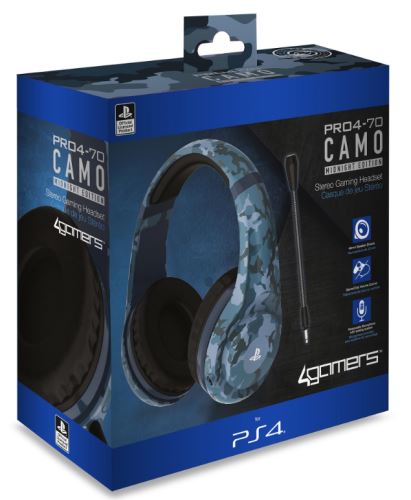 [PS4][PS5][PC] 4Gamers Camo Edition Gaming Headset - Midnight - drôtové - PS4