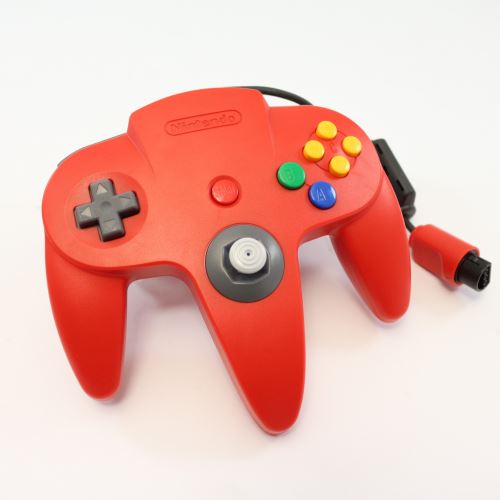 [Nintendo 64] Drôtový Ovládač N64 + Controller Pak - červený