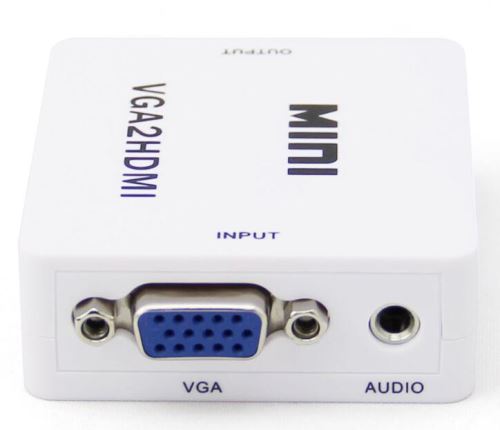VGA to HDMI prevodník / konvertor signálu HDMI - biely (nový)