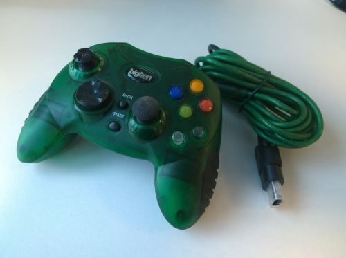 [Xbox Original] Drôtový ovládač BigBen Interactive - zelený (bez gumového klobúčika na páčke)