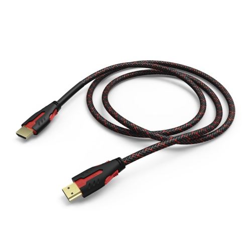HDMI kábel Hama 2m pozlátený, odolný + ethernet (čiernočervený)
