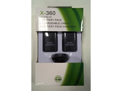 [Xbox 360] 4800mAh 2x nabíjací akumulátor + USB nabíjačka (nové)