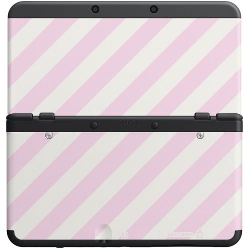 [Nintendo 3DS] Ochranný Kryt - Ružové a biele pruhy (nový)