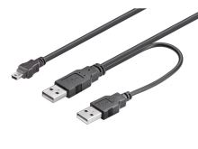 Kábel 2x USB -> 1x mini USB