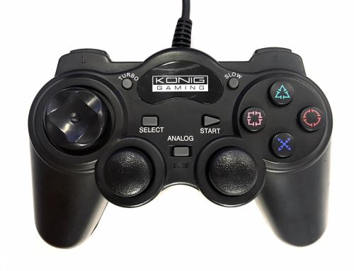 [PS2] Drôtový Ovládač Konig Gaming - čierny (estetická vada)